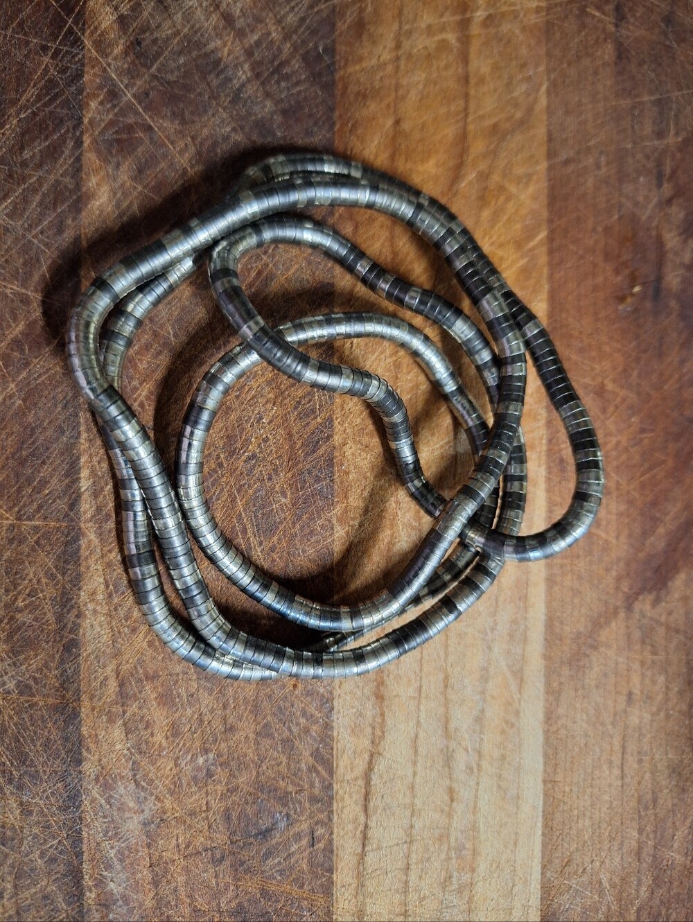 Vintage Kinky Snake Like Coil Bendable Necklace Hinged Two Toned
